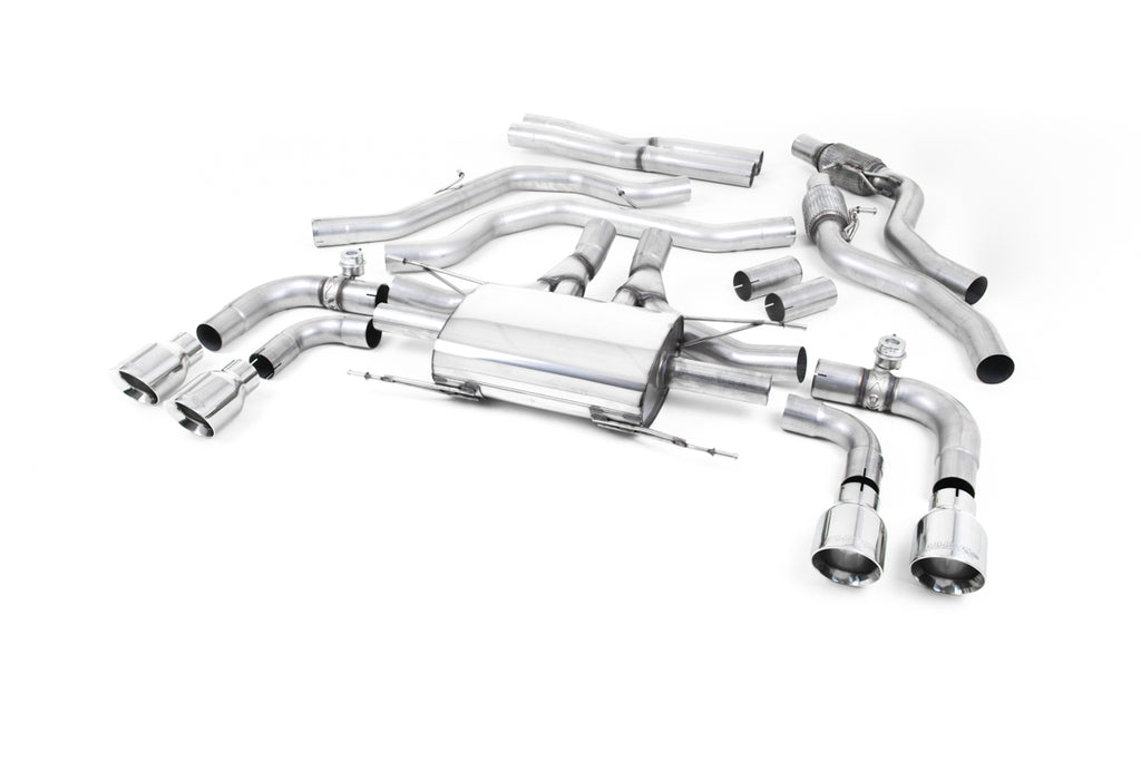 Milltek Sport Alfa Romeo Giulia Quadrifoglio Cat-back, Valved, GT-100 Polished (SSXAR006)