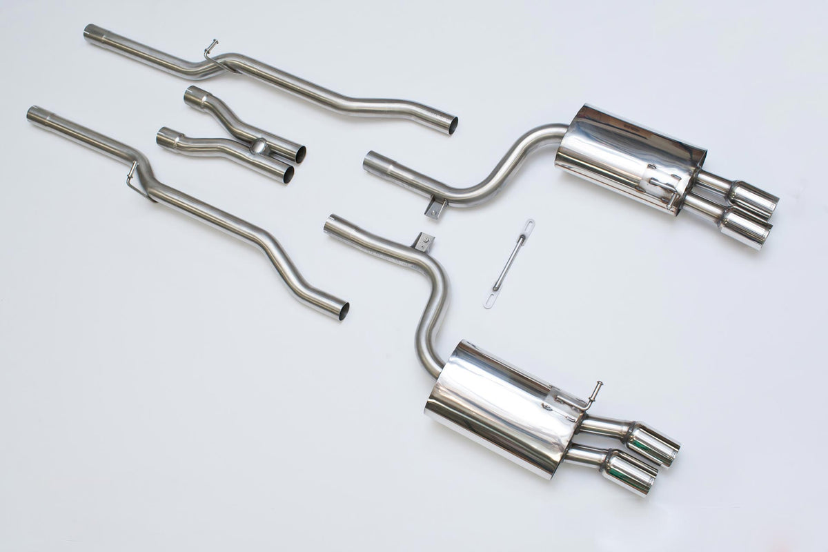 Milltek Sport Cat-back - Audi S4 4.2 V8 quattro B7 Saloon/Sedan Avant & Cabriolet - Non-Resonated / Quad 76.2mm Tailpipes