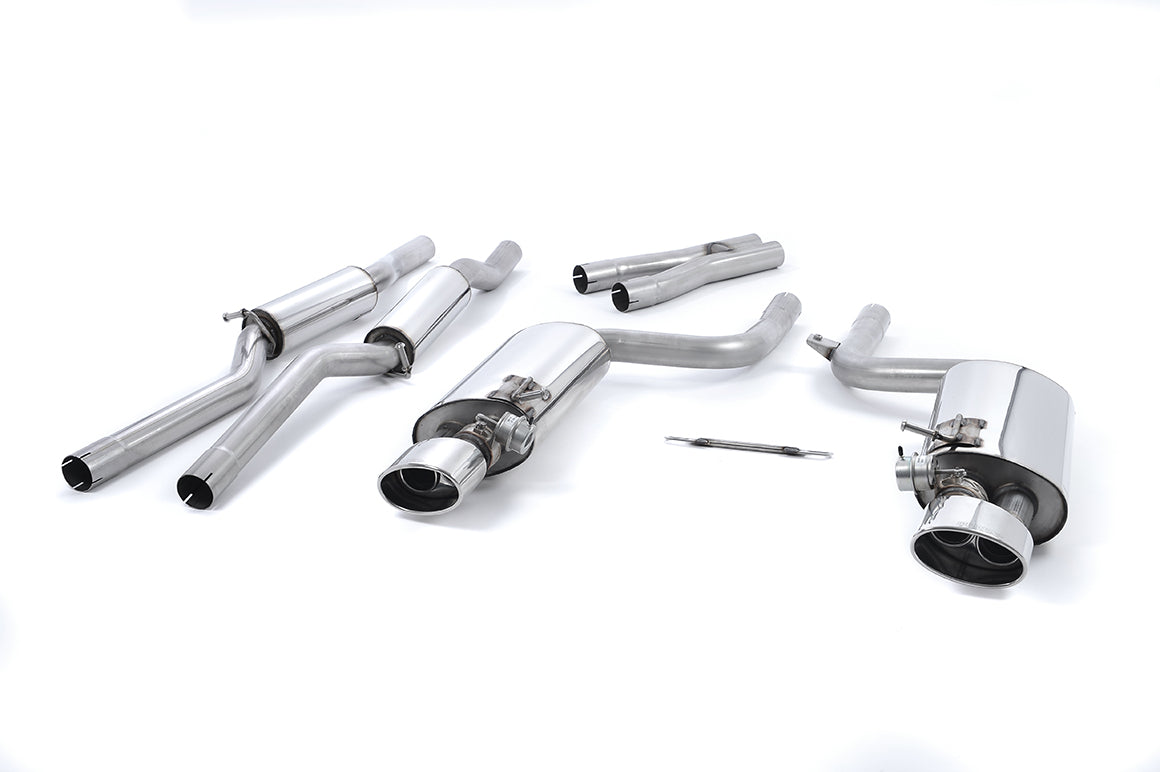 Milltek Sport Audi RS4 Cat-back, Resonated, Oval Polished (SSXAU061)