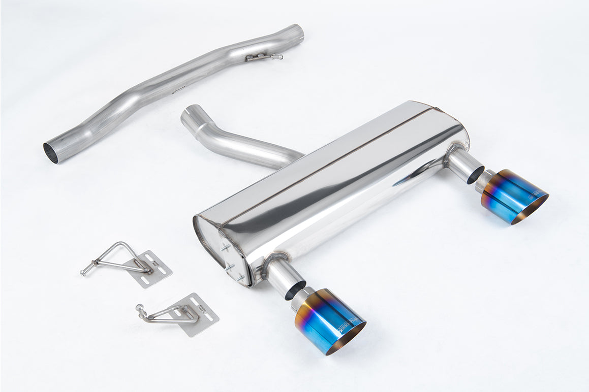 Milltek Sport Cat-back - Audi TT 3.2 V6 quattro Coupe & Roadster - Non Resonated (louder) with Burnt / Blue Titanium GT-115 Tips