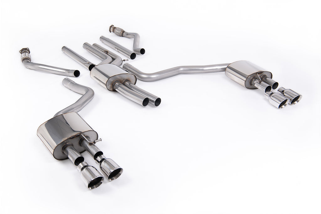 Milltek Sport Audi A6 Cat-back, Resonated, Quad GT-100 Polished (SSXAU1055)