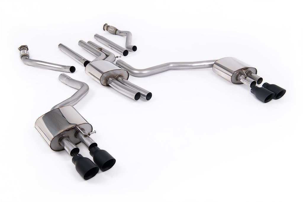 Milltek Sport Audi A6 Cat-back, Resonated, Quad GT-100 Cerakote Black (SSXAU1056)