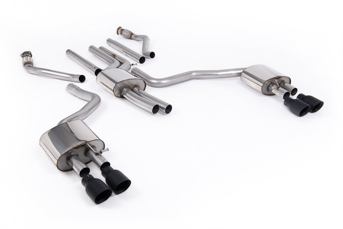 Milltek Sport Audi A6 Cat-back, Resonated, Quad GT-100 Cerakote Black (SSXAU1056)