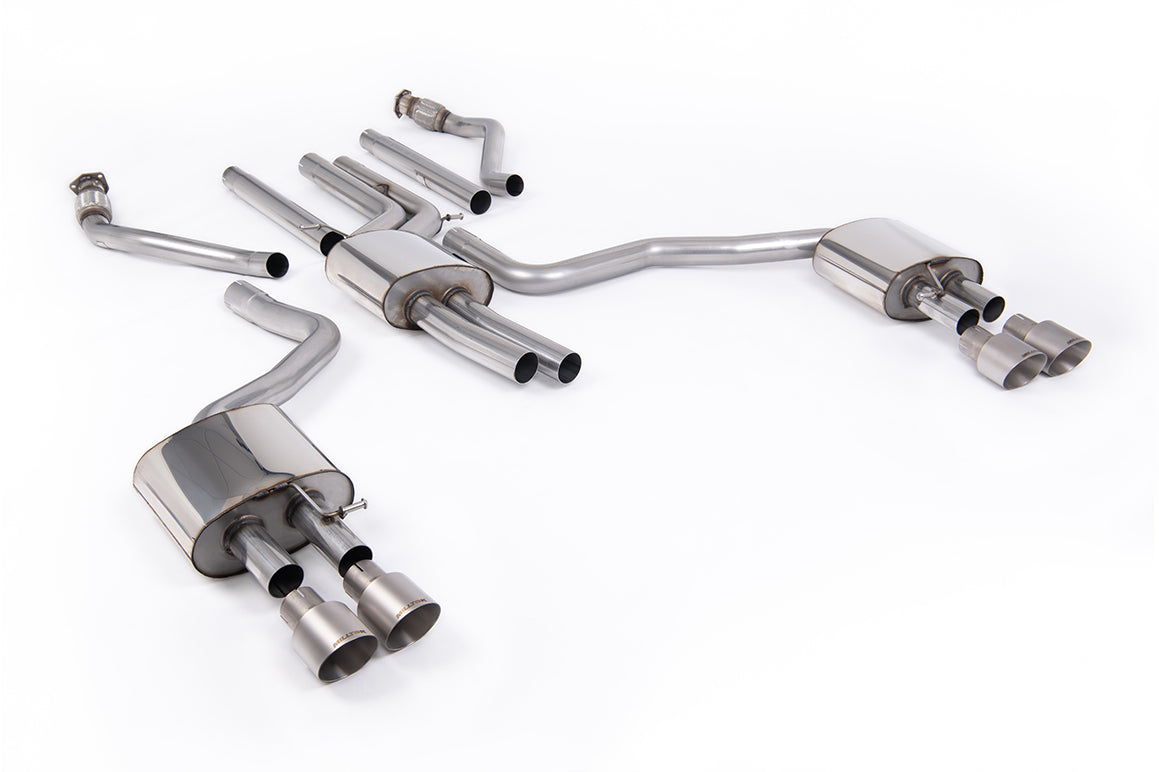 Milltek Sport Audi A6 Cat-back, Resonated, Quad GT-100 Brushed Titanium (SSXAU1057)