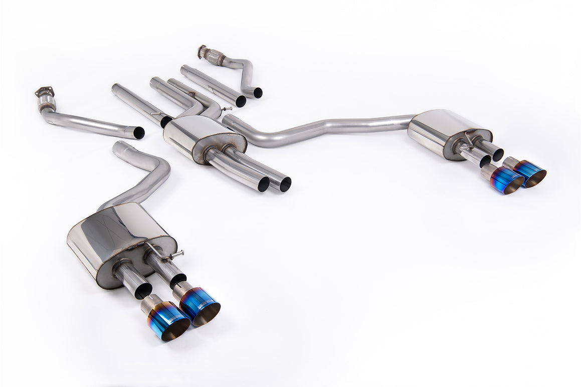 Milltek Sport Audi A6 Cat-back, Resonated, Quad GT-100 Burnt Titanium (SSXAU1058)