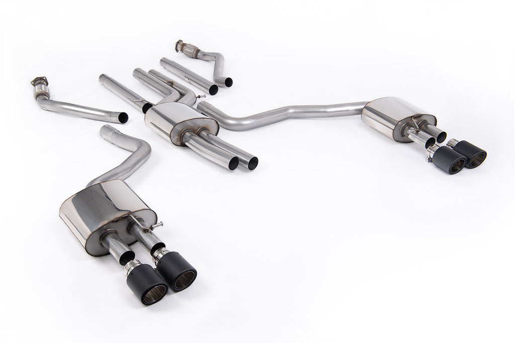 Milltek Sport Audi A6 Cat-back, Resonated, Quad JET-100 Carbon (SSXAU1059)