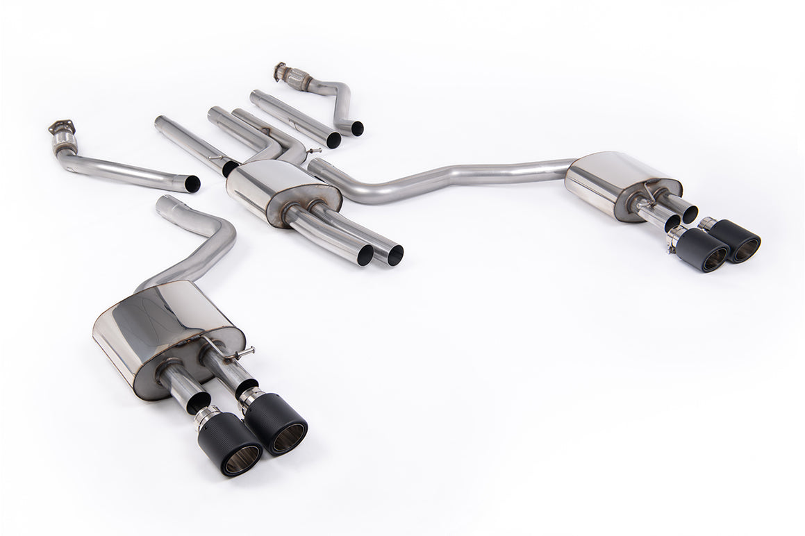 Milltek Sport Audi A6 Cat-back, Resonated, Quad JET-100 Carbon (SSXAU1059)