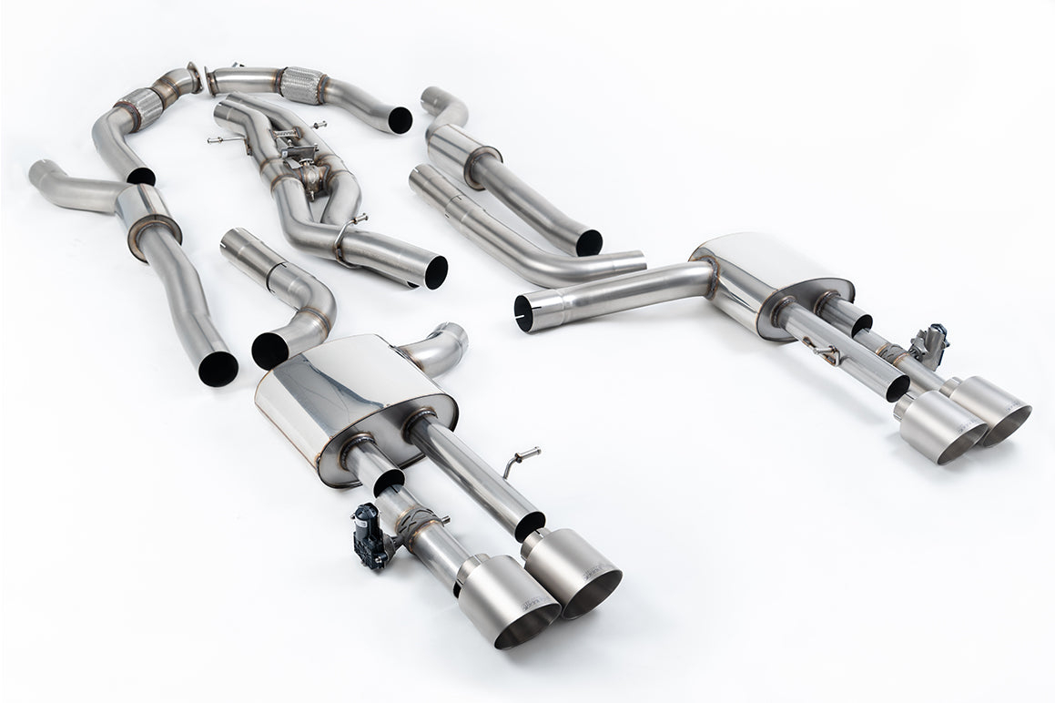 Milltek Sport Audi S8 D5 LWB Cat-back, Resonated Brushed Titanium (SSXAU1062)