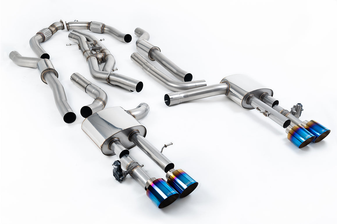 Milltek Sport Audi S8 D5 LWB Cat-back, Resonated Burnt/Blue Titanium (SSXAU1063)