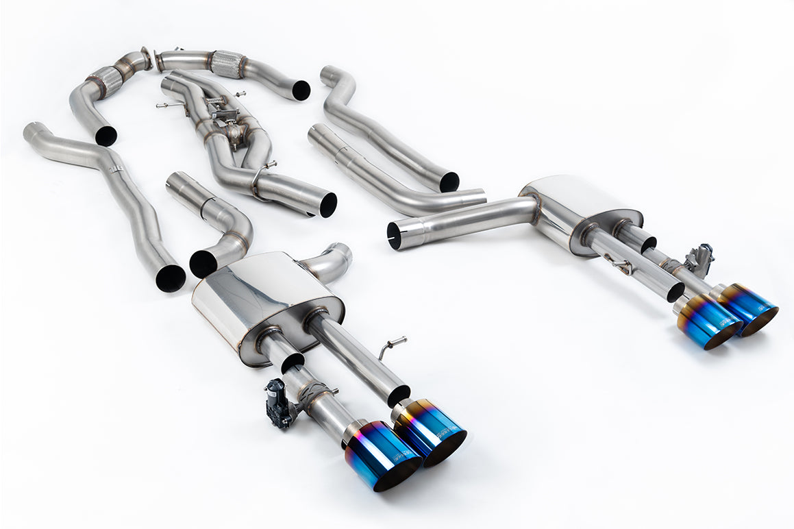 Milltek Sport Audi S8 D5 LWB Cat-back, Non-Res Burnt/Blue Titanium (SSXAU1068)
