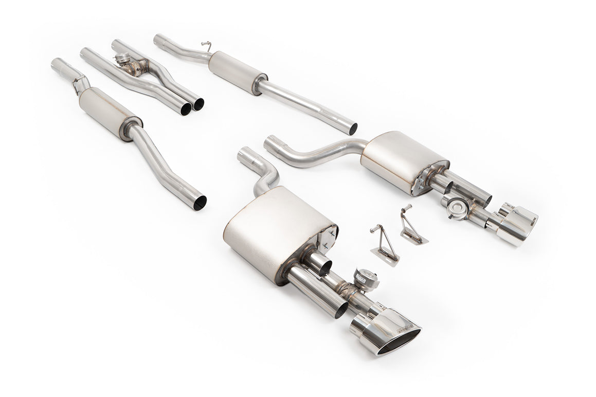 Milltek Sport Audi RS4 Cat-back, H Pipe, Valved, Polished (SSXAU1127)