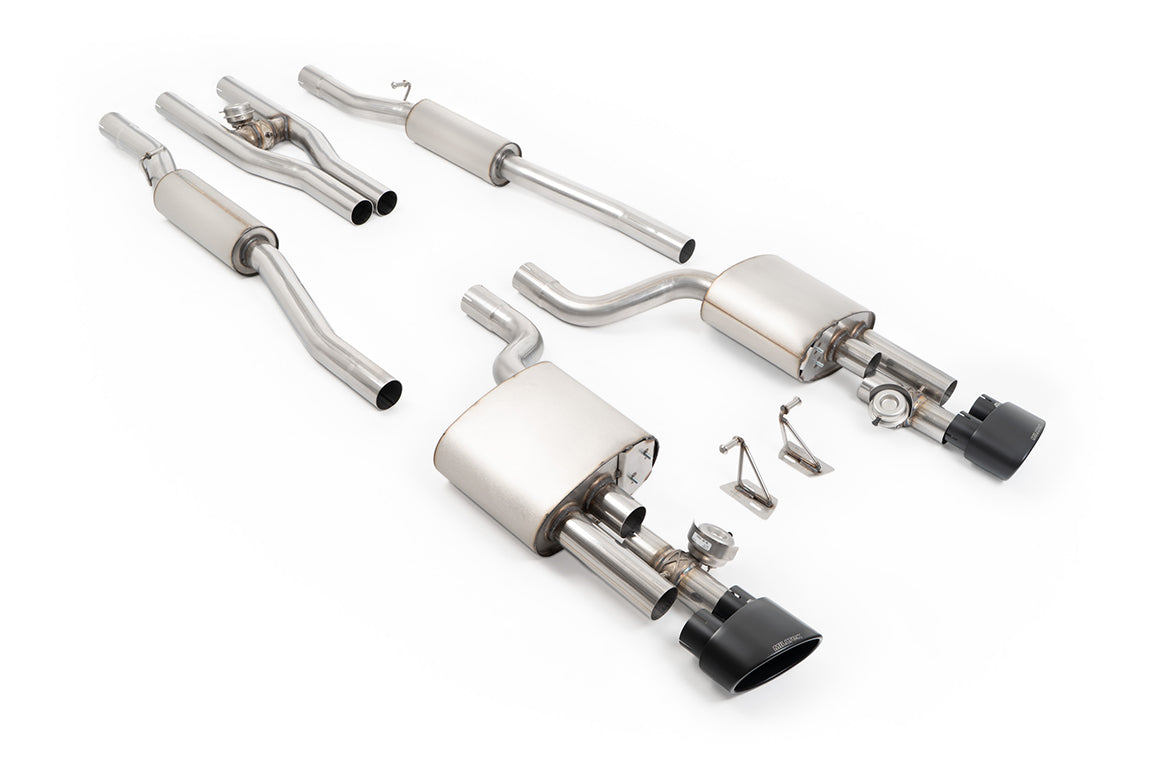 Milltek Sport Audi RS4 Cat-back, H Pipe, Valved, Cerakote Black (SSXAU1128)