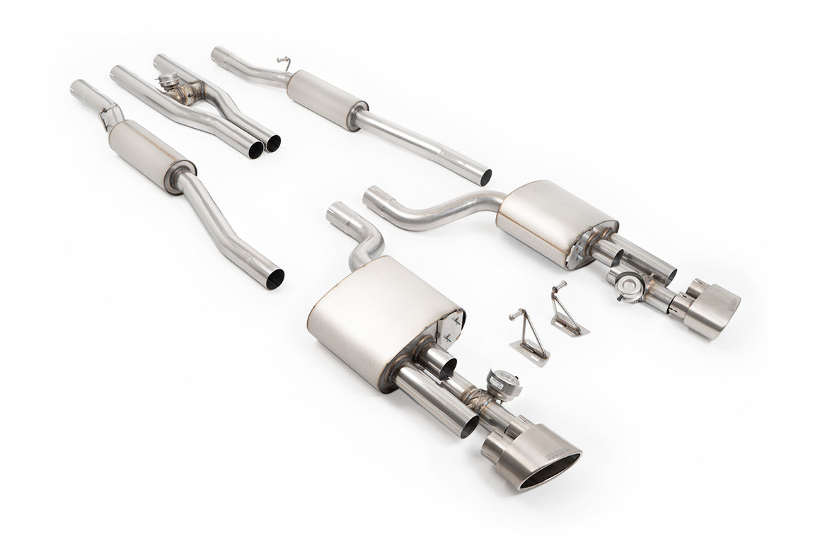 Milltek Sport Audi RS4 Cat-back, H Pipe, Valved, Brushed Titanium (SSXAU1129)