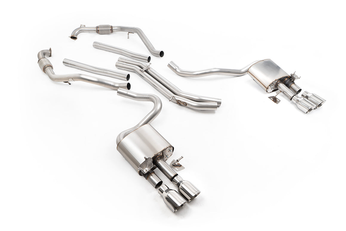Milltek Sport Audi S5 Cat-back, Non-Resonated, Quad GT-100 Polished (SSXAU1156)