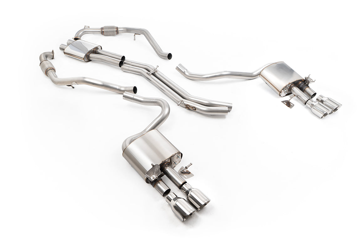 Milltek Sport Audi S5 Cat-back, Resonated, Quad GT-100 Polished (SSXAU1163)