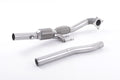 Milltek Sport Cast Downpipe with HJS High Flow Sports Cat - Audi A3 / Audi S3 / Seat Leon + more - with HJS HQ 200 Cell High Flow Sports Cat. For Fitment to Milltek Sport 2.75" cat-back systems only. Requires a Stage 2 ECU remap
