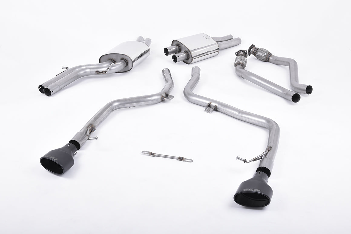 Milltek Sport Audi S4 Cat-back, Race, Dual Oval Cerakote Black (SSXAU240)