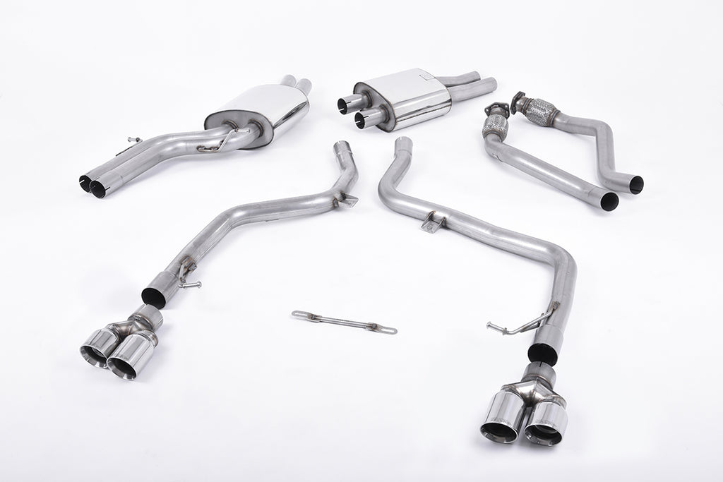 Milltek Sport Audi S4 Cat-back, Race, Quad Polished (SSXAU268)