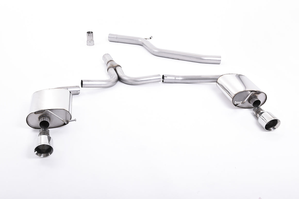 Milltek Sport Cat-back - Audi A4 / Audi A5 - Dual Outlet. Requires A4 3.2 S line dual-outlet rear valance