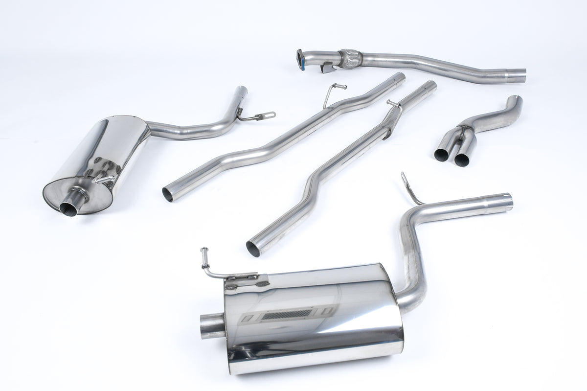 Milltek Sport Cat-back - Audi A4 2.0 TFSI B7 quattro and DTM - Non-resonated (louder) with 100mm detachable trims. Manual models only