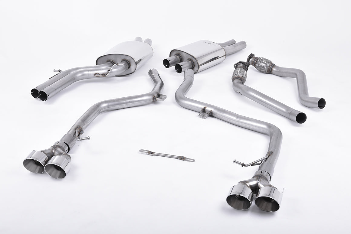 Milltek Sport Audi S4 / S5 Cat-back, Race, Quad Polished (SSXAU376)