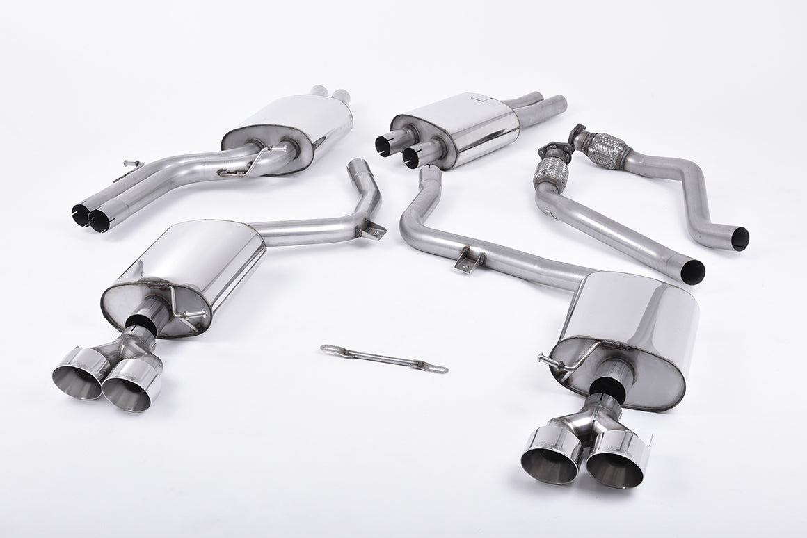 Milltek Sport Audi S5 Cat-back, Resonated, Quad Polished (SSXAU410)