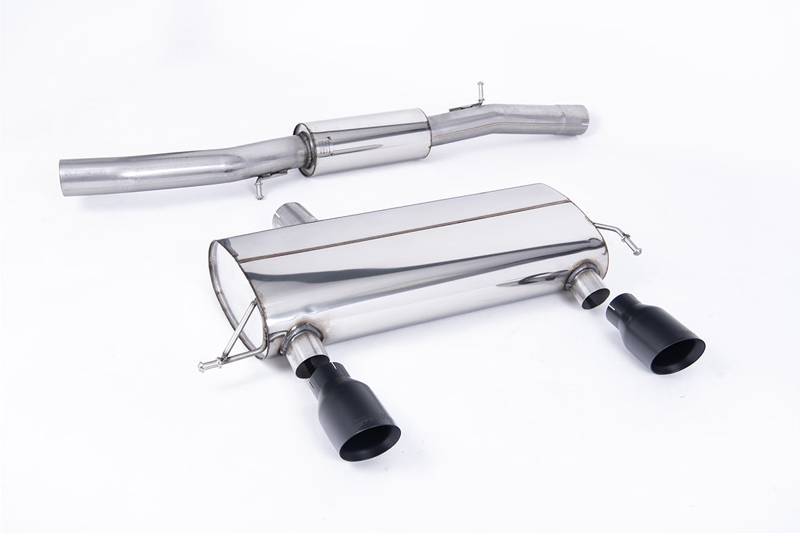Milltek Sport Cat-back - Audi TT 180 / 225 quattro Coupe & Roadster - 3-inch Race System. Resonated (quieter). Black Velvet Tips. 180 models may require dual-outlet rear valance from the 225 model