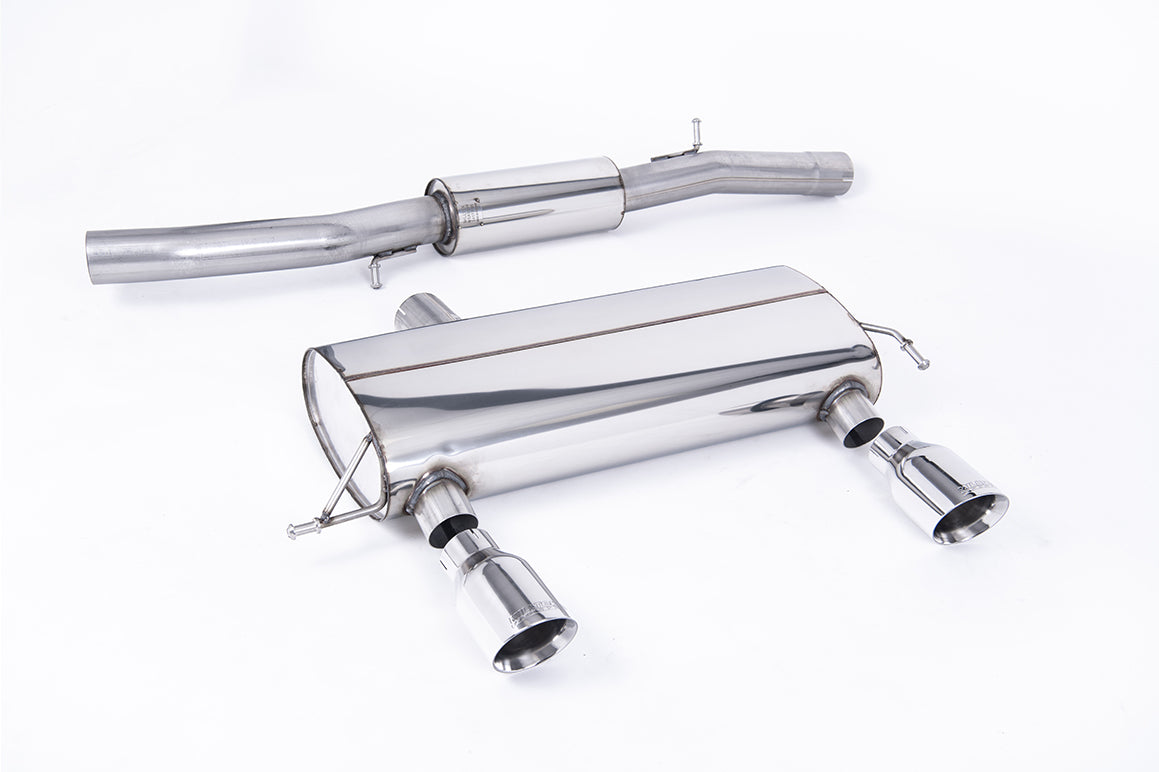 Milltek Sport Cat-back - Audi TT 180 / 225 quattro Coupe & Roadster - 3-inch Race System. Resonated (quieter). Polished GT100 Tips. 180 models may require dual-outlet rear valance from the 225 model