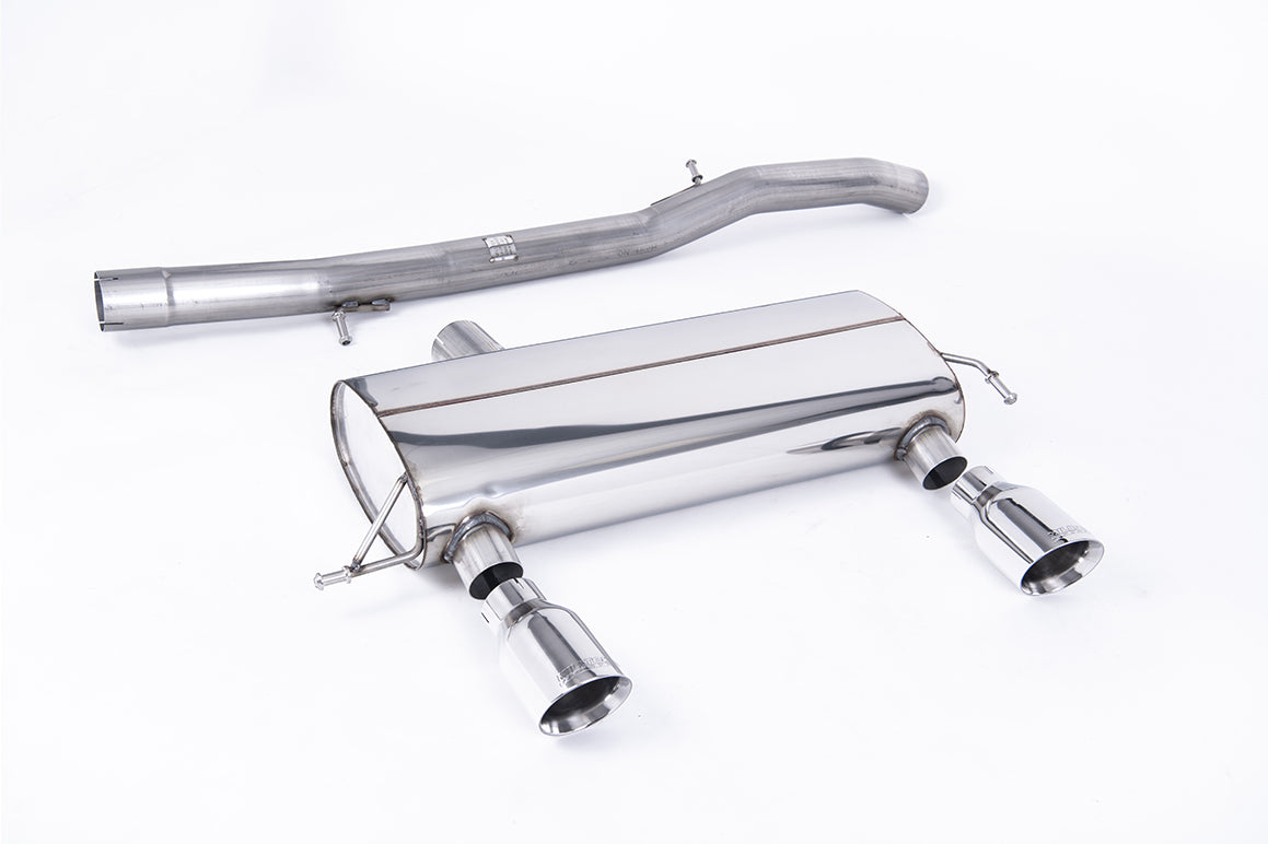 Milltek Sport Cat-back - Audi TT 180 / 225 quattro Coupe & Roadster - 3-inch Race System. Non-resonated (louder). Polished GT100 Tips. 180 models may require dual-outlet rear valance from the 225 model