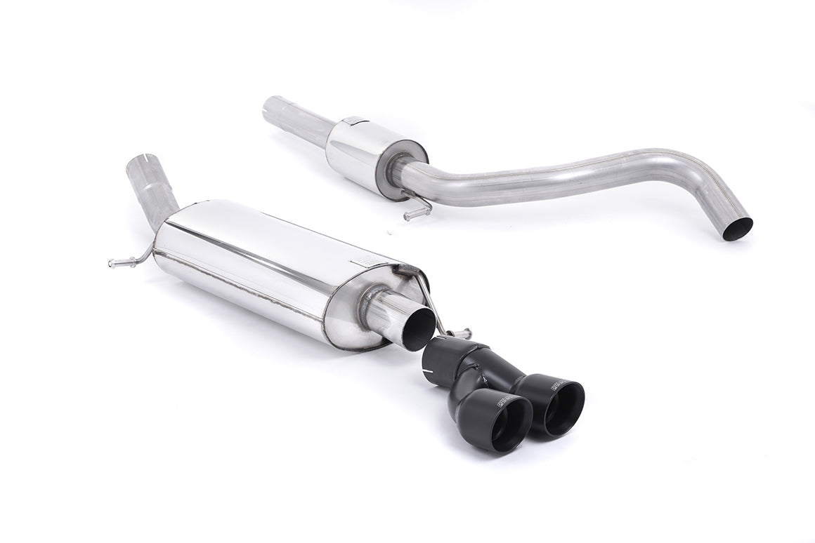 Milltek Sport Cat-back - Audi A1 / Volkswagen Polo - Resonated (quieter) cat-back with Cerakote Black Tips - ECE Approved