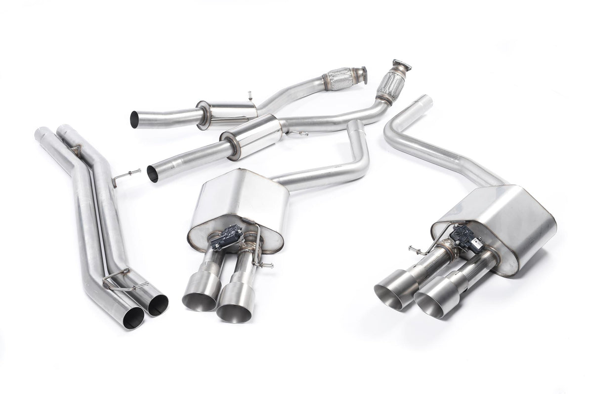 Milltek Sport Audi S8 D4 Cat-back, Resonated Titanium, ECE Approved (SSXAU466)
