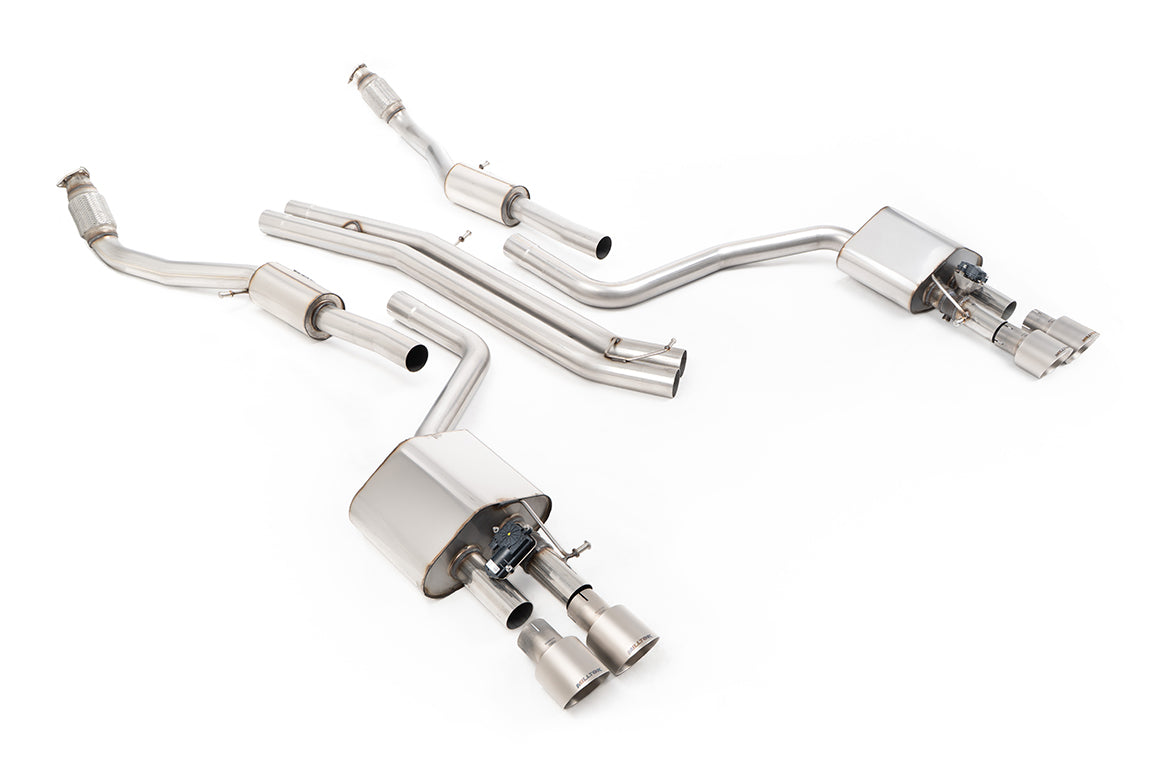 Milltek Sport Cat-back - Audi S8 D4 4.0 TFSI quattro Tiptronic - Non-resonated (louder). Titanium Tips