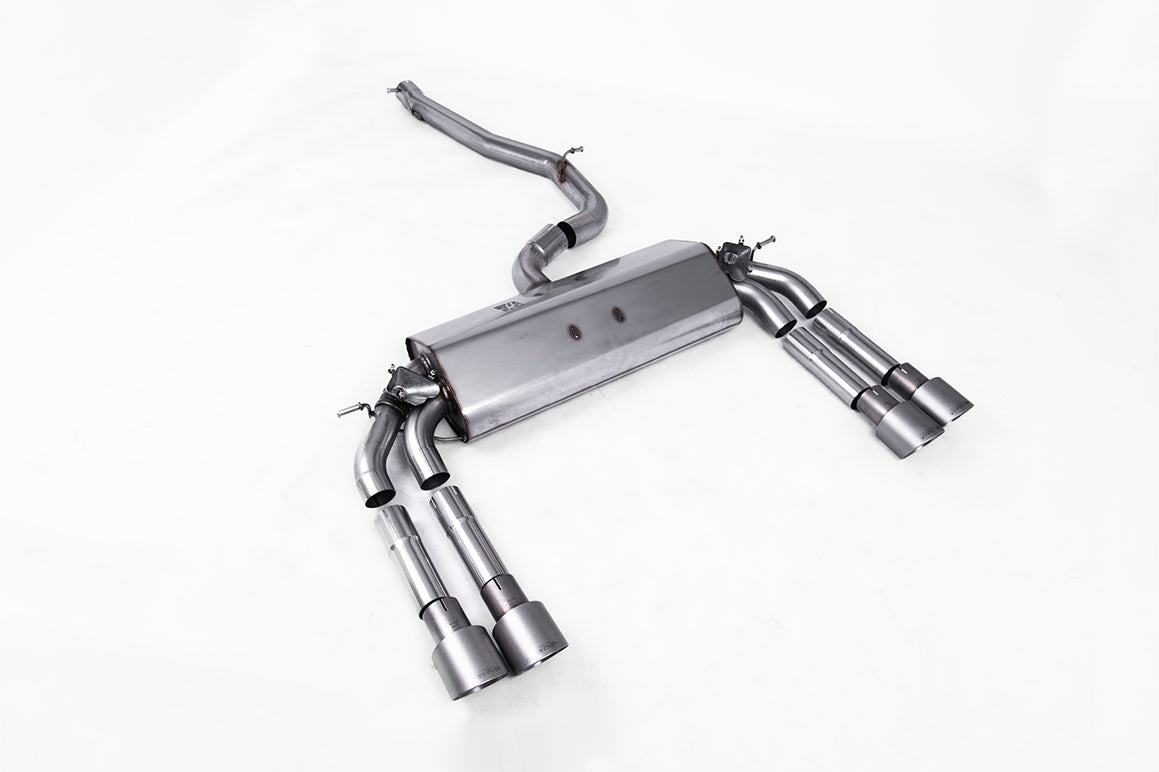 Milltek Sport Cat-back - Audi S3 - Non-resonated (louder). Quad Round Titanium Tips