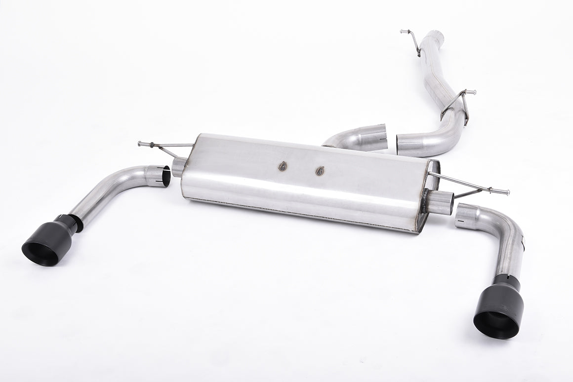 Milltek Sport Cat-back - Audi A3 2.0 TFSI quattro Sedan 8V (US-only) - Non-resonated (louder). Cerakote Black Tips