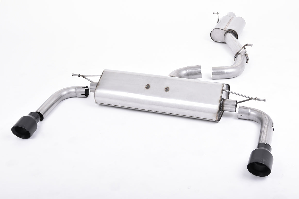 Milltek Sport Cat-back - Audi A3 2.0 TFSI quattro Sedan 8V (US-only) - Resonated (quieter). Cerakote Black Tips
