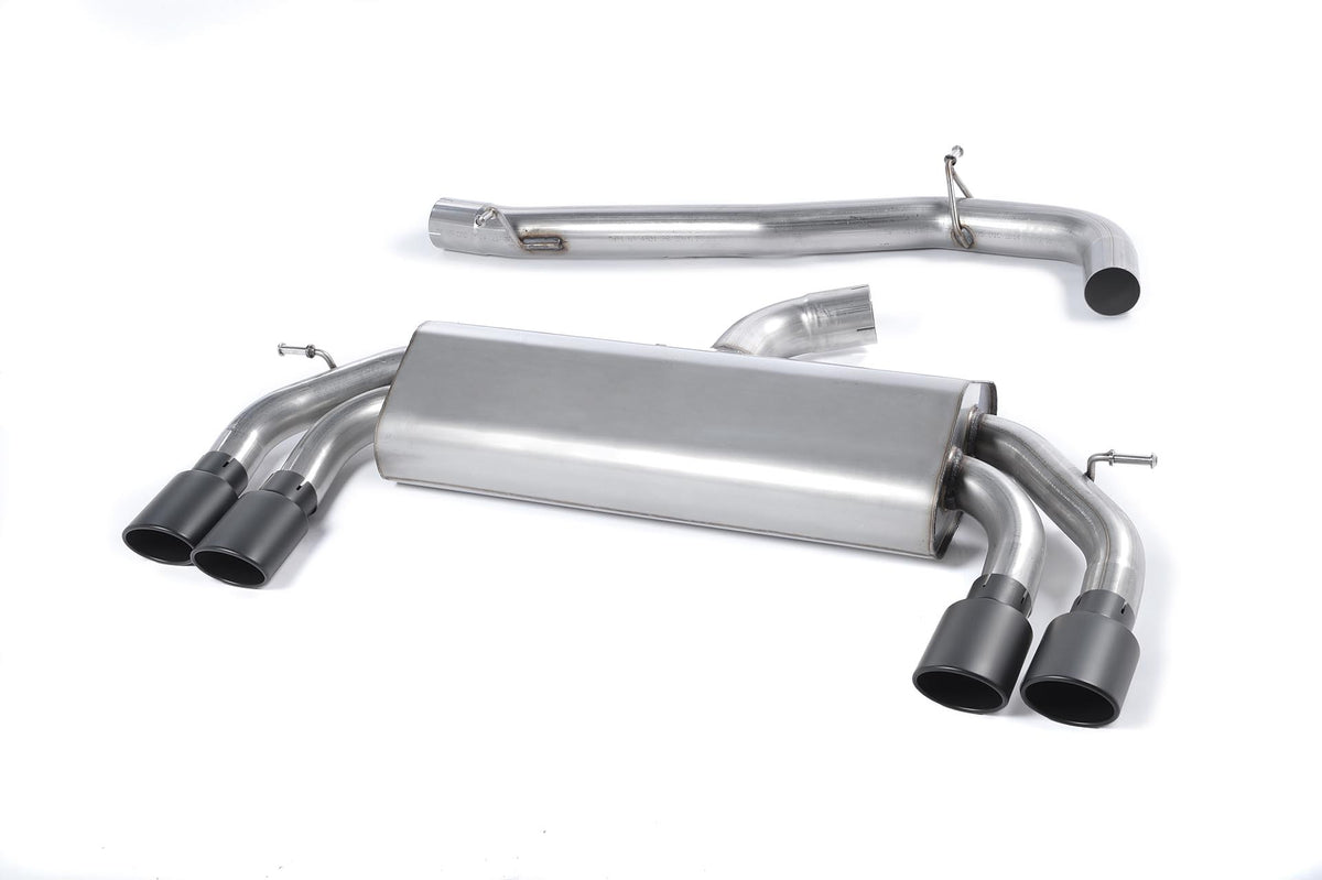 Milltek Sport Audi S3 Cat-back, Non-Res, Non-Valved, Quad Oval Cerakote Black (SSXAU520)