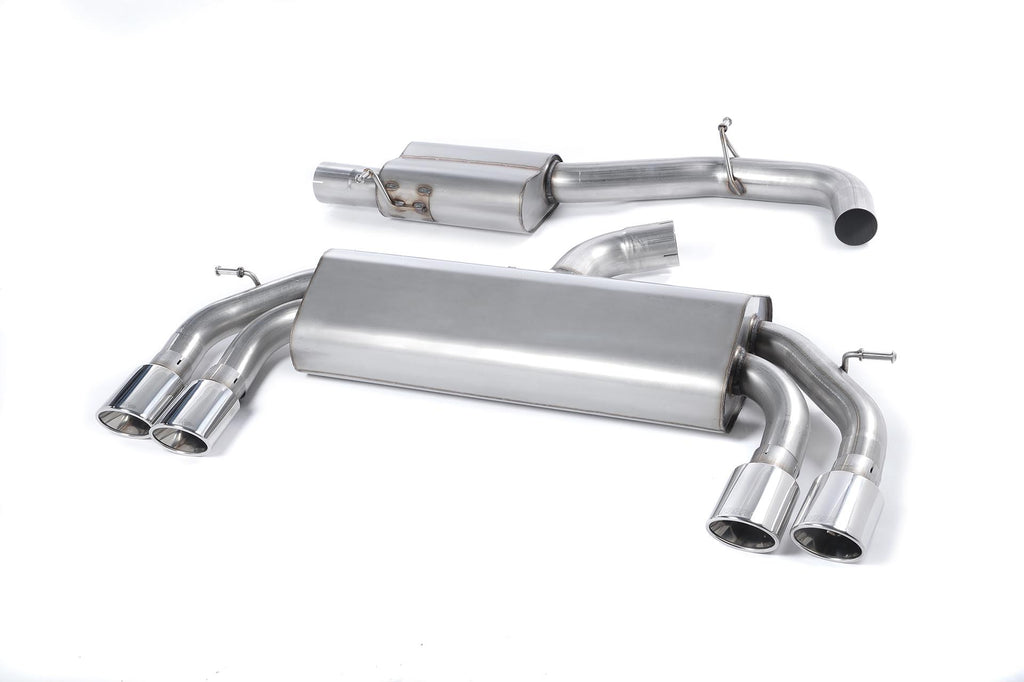 Milltek Sport Audi S3 Cat-back, Resonated, Non-Valved, Quad Oval Polished (SSXAU526)