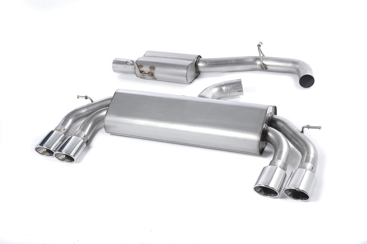 Milltek Sport Audi S3 Cat-back, Resonated, Non-Valved, Quad Oval Polished (SSXAU526)