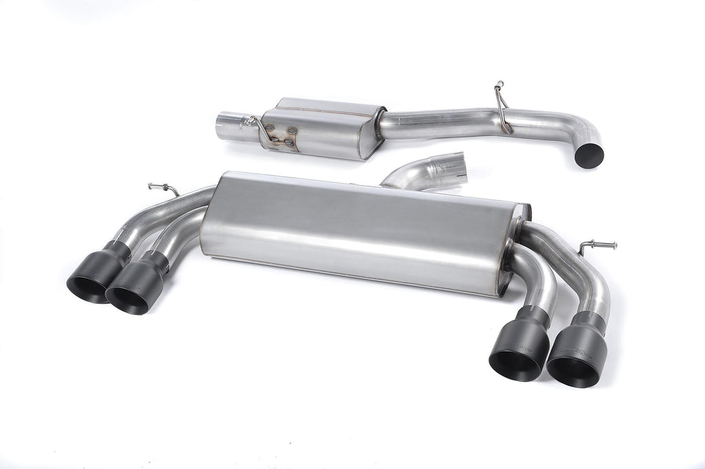Milltek Sport Audi S3 Cat-back, Resonated, Non-Valved, Quad Cerakote Black (SSXAU527)