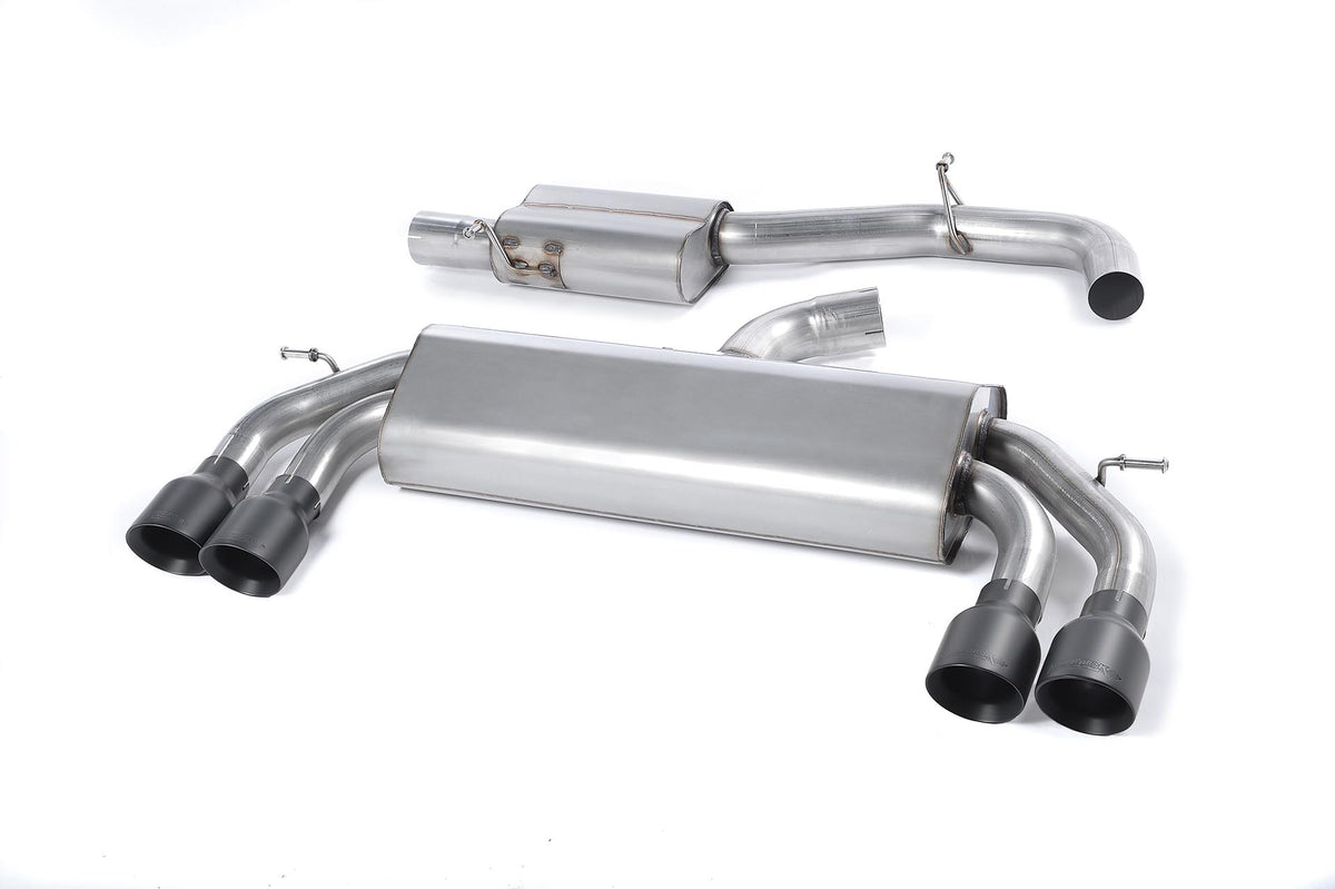 Milltek Sport Audi S3 Cat-back, Resonated, Non-Valved, Quad Cerakote Black (SSXAU527)