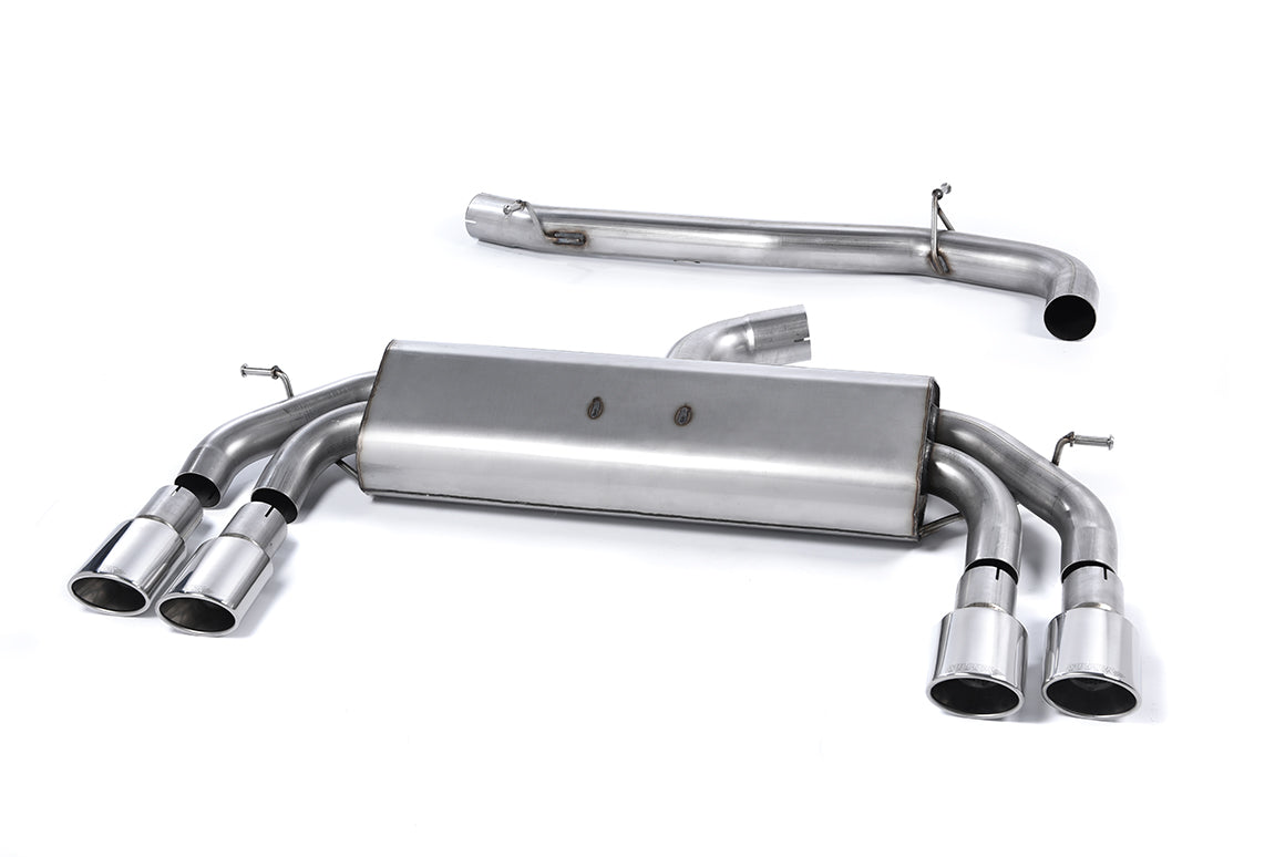 Milltek Sport Audi S3 Cat-back, Non-Resonated, Non-Valved, Quad Oval Polished (SSXAU531)