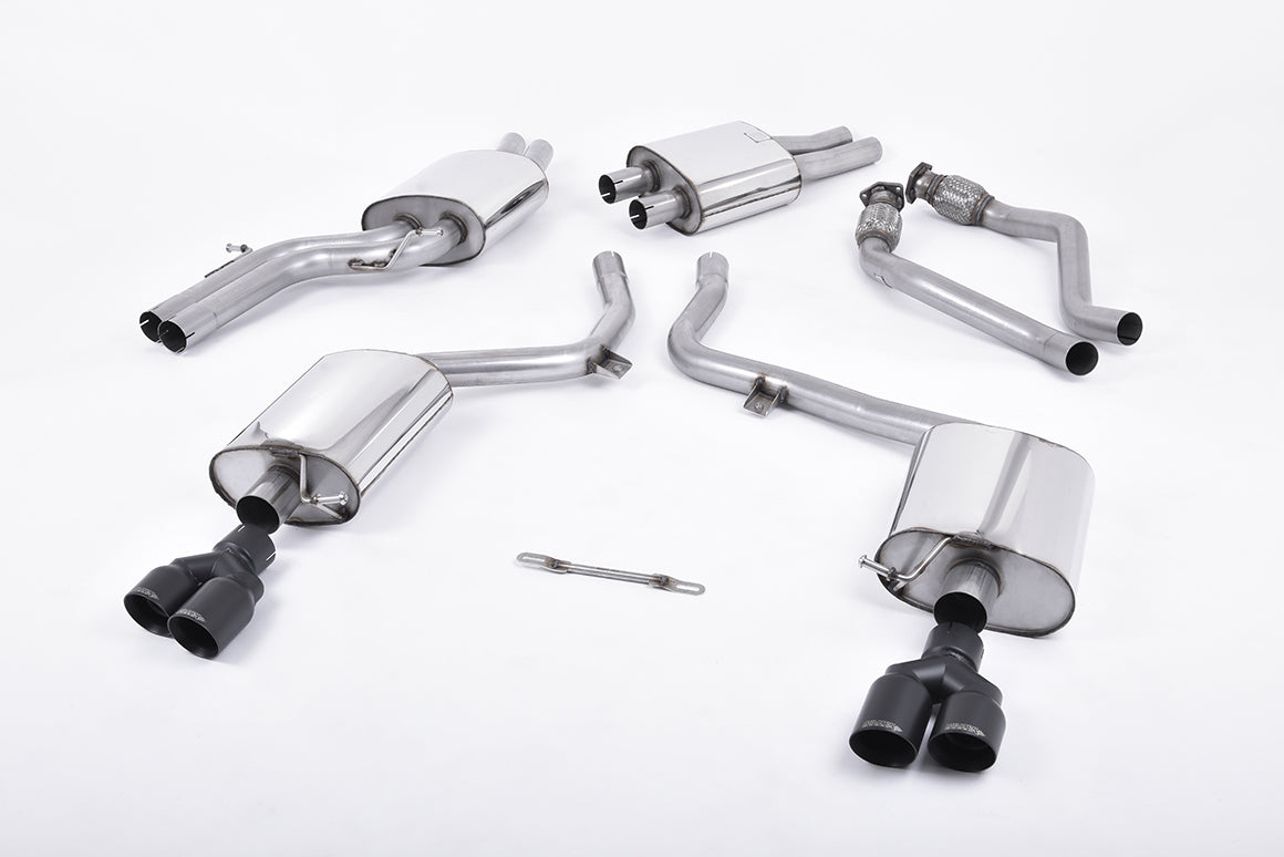 Milltek Sport Audi S4 / S5 Cat-back, Quad Cerakote Black (SSXAU556)