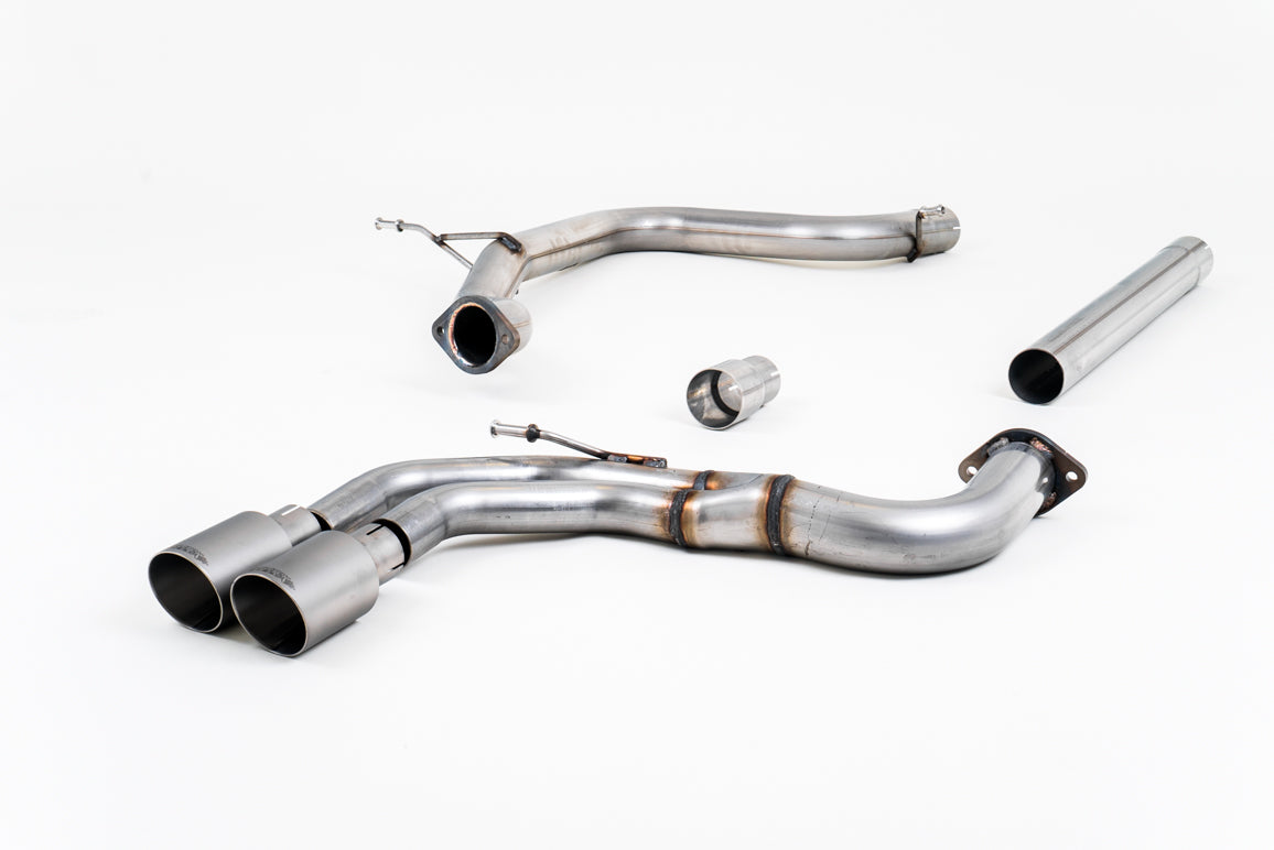 Milltek Sport Cat-back - Audi A3 2.0 TDI 184PS MQB 2WD (3 Door & Sportback Models) - Non-resonated (louder). Titanium Tips