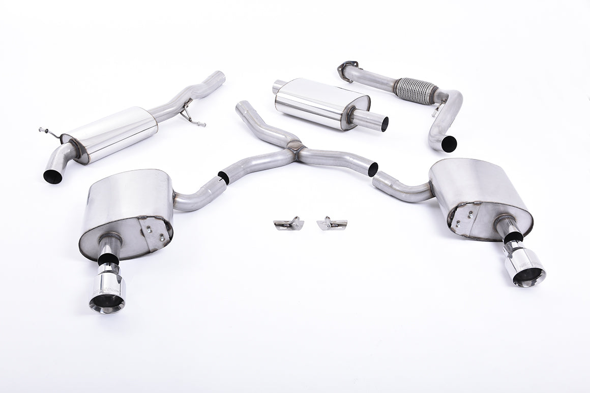 Milltek Sport Audi A4 Cat-back, Resonated, Dual GT-100 Polished (SSXAU608)