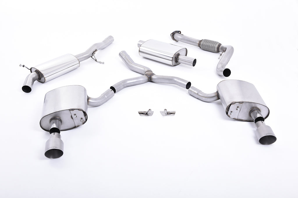 Milltek Sport Audi A4 Cat-back, Resonated, Dual GT-100 Titanium (SSXAU609)