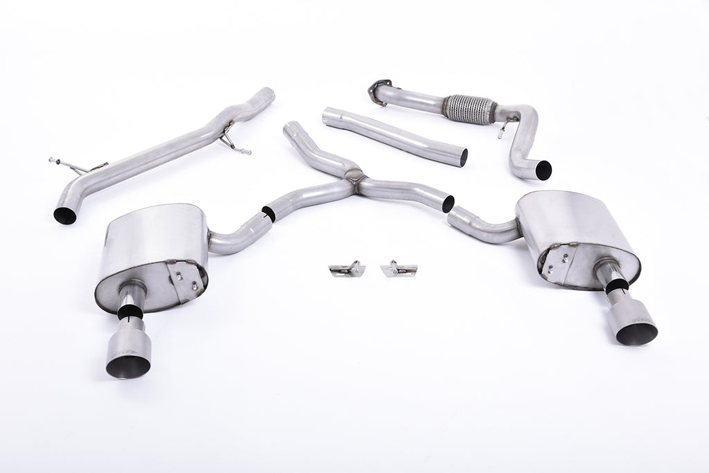 Milltek Sport Audi A4 Cat-back, Non-Resonated, Dual GT-100 Titanium (SSXAU617)