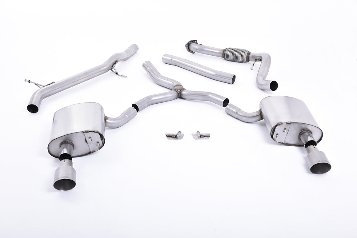 Milltek Sport Audi A4 Cat-back, Non-Resonated, Dual GT-100 Titanium (SSXAU617)
