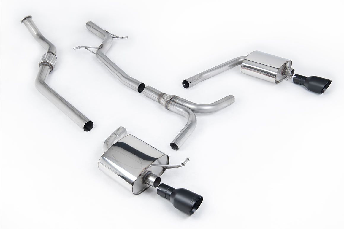 Milltek Sport Audi A4 Cat-back, Non-Resonated, Dual Cerakote Black (SSXAU633)