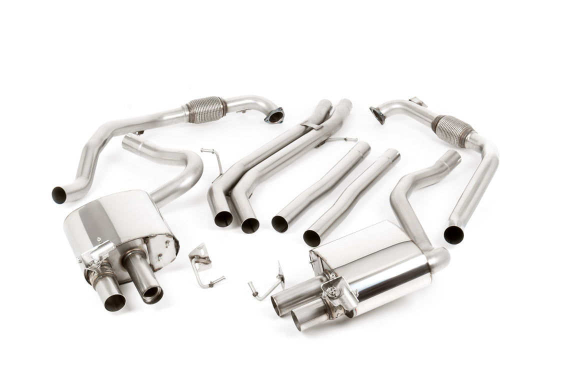 Milltek Sport Cat-back - Audi S4 / Audi S5 - Cat Back Non-Resonated (Louder) with Quad GT-100 Burnt Titanium Trims