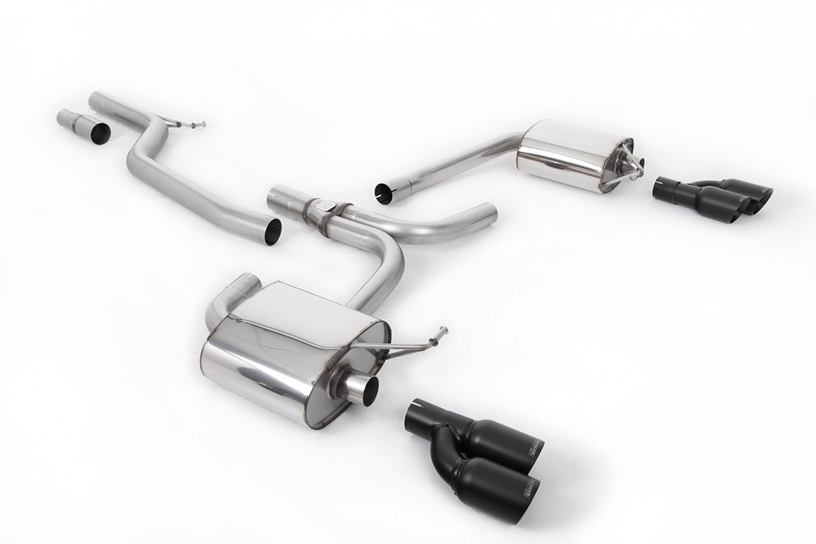 Milltek Sport Cat-back - Audi A4 / Audi A5 - Cerakote Black Quad Outlet. Requires S4 3.0T lower spoiler and detailing strip